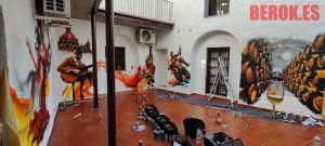 decoracion pintura mural patio andaluz jerez